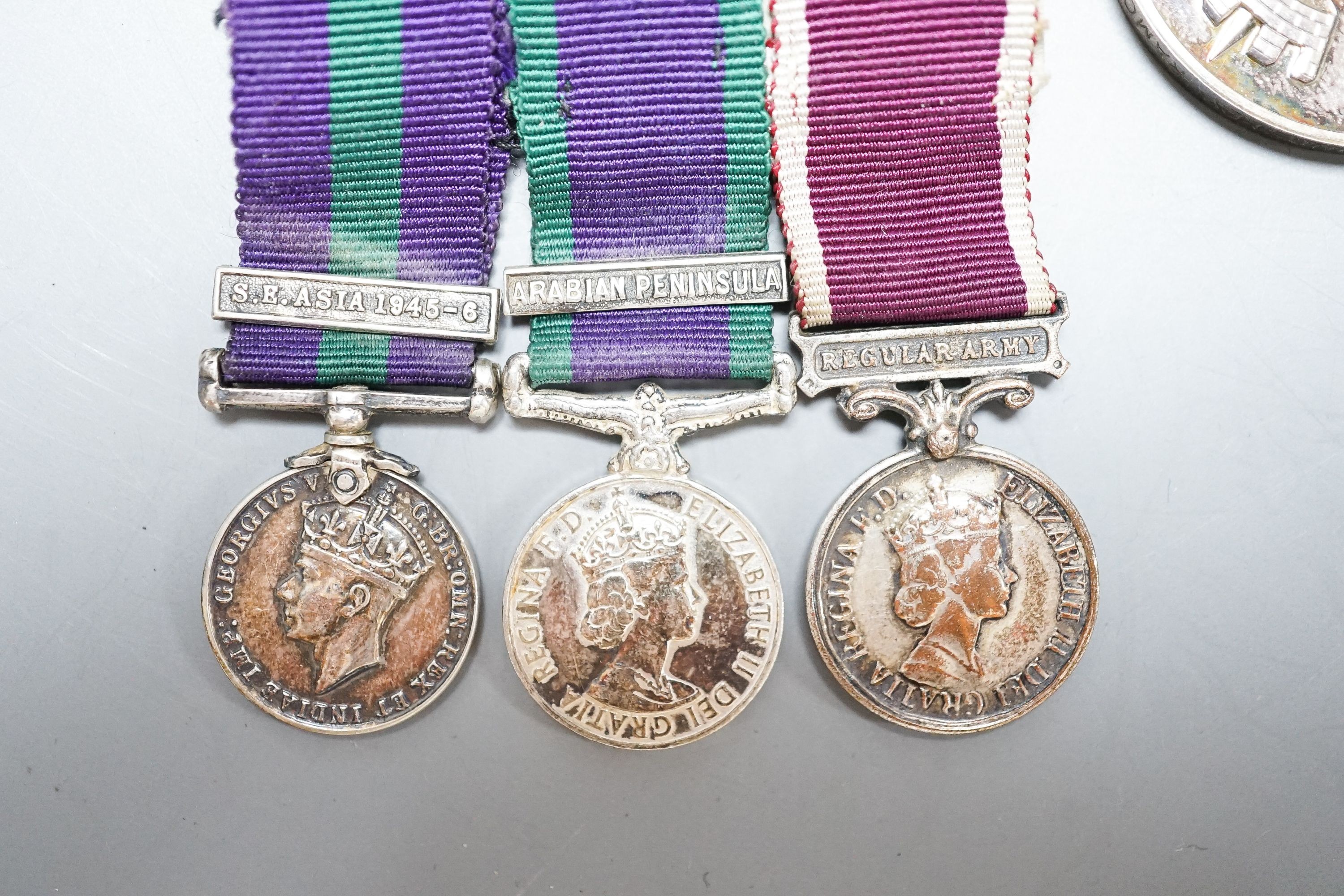 Various QEII medals to include GSM with Northern Ireland clasp to D8008248 SAC R. GILBERT RAF, Afghanistan OSM To 24795570 SGT A. J. PUGSLEY RAMC (R), together with George VI and QEII miniature GSM etc.